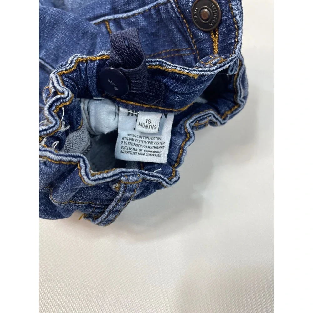 Hudson Kids Jeans Blue Distressed Raw Hem Adjustable Waist Size 18‎ Months